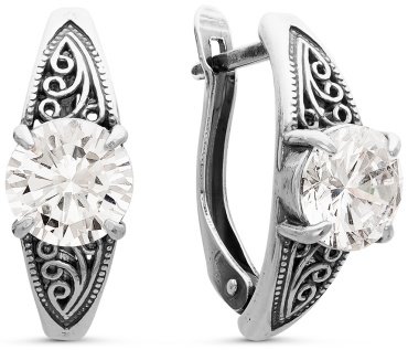 Серьги Красная пресня 3387946 вес 6.3 г серебро, фианит купить,26097