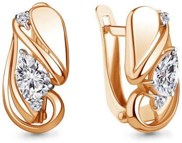 Серьги AQUAMARINE 49308А вес 2.6 г серебро, фианит купить,33858