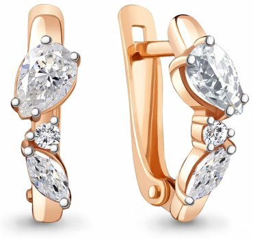 Серьги AQUAMARINE 48796А.6 вес 2.26 г серебро, фианит купить,24142