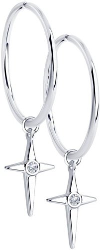 Серьги SOKOLOV 94024825 вес 2.01 г серебро, фианит купить,17639