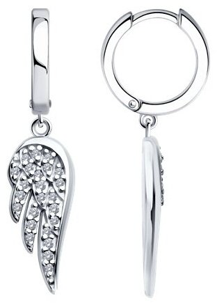 Серьги SOKOLOV 94026614 вес 3.8 г серебро, фианит купить,28000