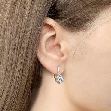Серьги AQUAMARINE 49301А_s вес 2.72 г серебро, фианит купить,37962