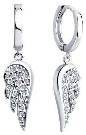 Серьги SOKOLOV 94026614 вес 3.8 г серебро, фианит купить,28000