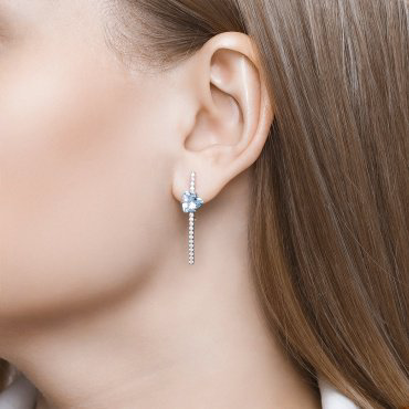 Серьги SOKOLOV 92022198 вес 3.72 г серебро, фианит, топаз купить,30654