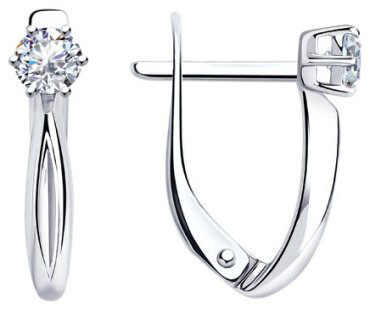 Серьги Diamant 94-120-01376-1_1,93 вес 1.93 г серебро, фианит купить,15390
