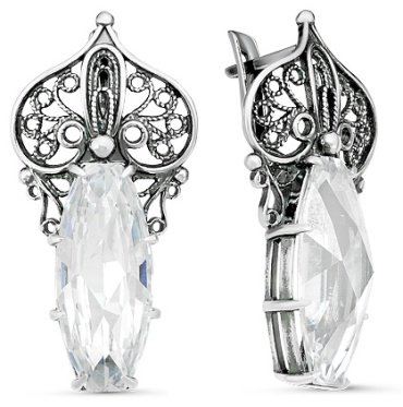 Серьги Красная пресня 3389026 вес 11.2 г серебро, фианит купить,32691