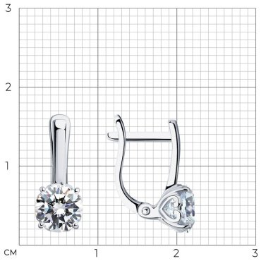 Серьги SOKOLOV 94025263 вес 2.12 г серебро, фианит купить,12380