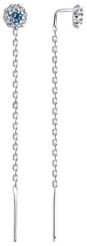 Серьги-цепочки SOKOLOV 94026663 вес 1.35 г серебро, фианит купить,9799