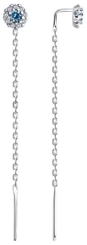 Серьги-цепочки SOKOLOV 94026663 вес 1.35 г серебро, фианит купить,9799