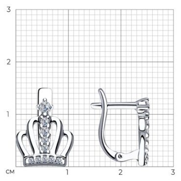 Серьги SOKOLOV 94023519 вес 2.42 г серебро, фианит купить,15992