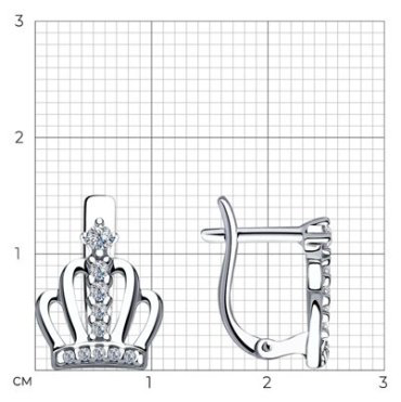 Серьги SOKOLOV 94023519 вес 2.42 г серебро, фианит купить,15992