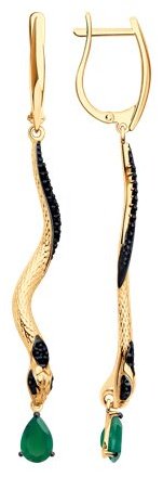 Серьги SOKOLOV 92023073 вес 5.09 г серебро, агат, фианит купить,32499