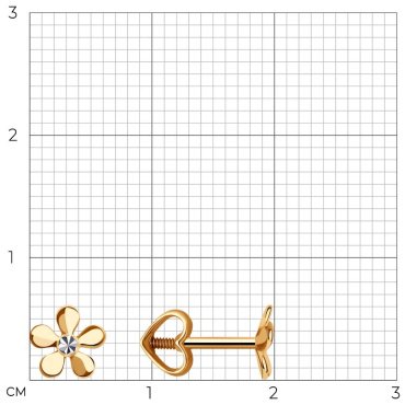Пусеты Diamant 51-122-00989-2 вес 0.82 г золото, без вставок купить,77428