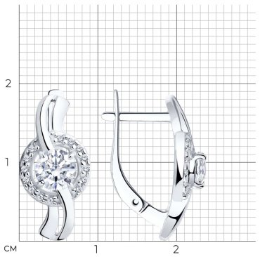 Серьги Diamant 94-120-00023-1 вес 2.948 г серебро, фианит купить,16059