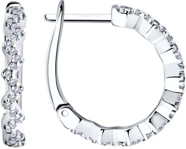 Серьги SOKOLOV 94025651 вес 4.47 г серебро, фианит купить,23428