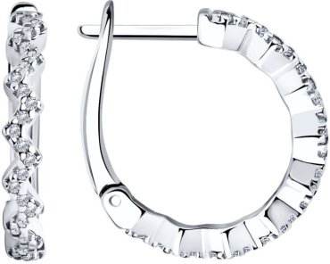Серьги SOKOLOV 94025651 вес 4.47 г серебро, фианит купить,23428