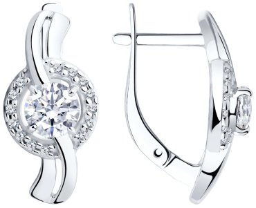 Серьги Diamant 94-120-00023-1 вес 2.948 г серебро, фианит купить,16059