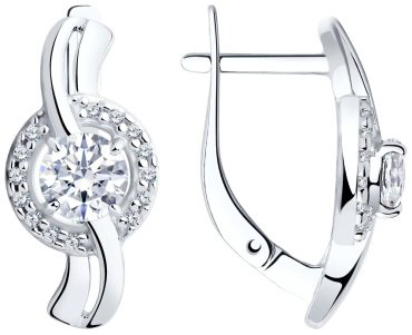 Серьги Diamant 94-120-00023-1 вес 2.948 г серебро, фианит купить,16059