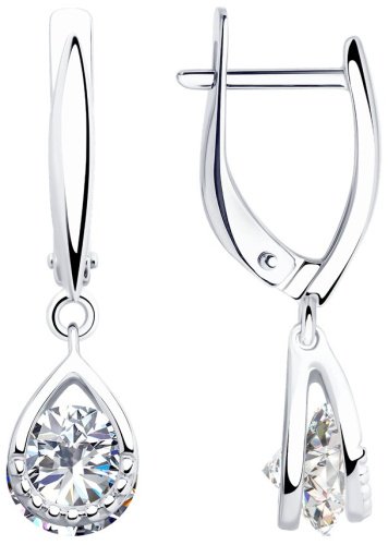 Серьги SOKOLOV 94023280 вес 3.59 г серебро, фианит купить,22949