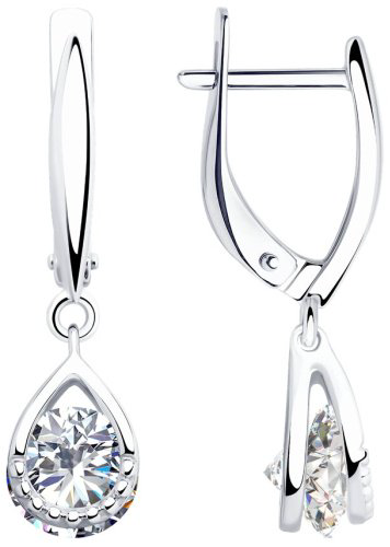 Серьги SOKOLOV 94023280 вес 3.59 г серебро, фианит купить,22949