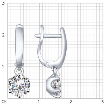 Серьги SOKOLOV 94021995 вес 3.31 г серебро, фианит купить,21443