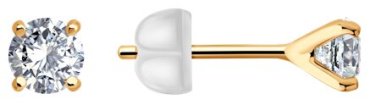 Серьги Diamant 51-122-02873-1_s вес 0.91 г золото, фианит купить,72641