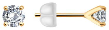 Серьги Diamant 51-122-02873-1_s вес 0.91 г золото, фианит купить,72641