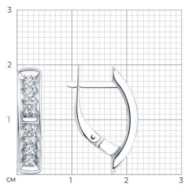 Серьги Diamant 94-120-01544-1 вес 3.02 г серебро, фианит купить,13851