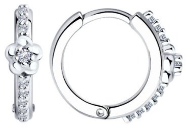 Серьги SOKOLOV 94025755 вес 2.3 г серебро, фианит купить,13954
