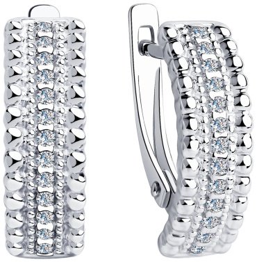 Серьги SOKOLOV 94023553 вес 3.37 г серебро, фианит купить,24152