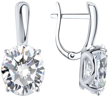 Серьги SOKOLOV 94022275 вес 5.98 г серебро, фианит купить,43092
