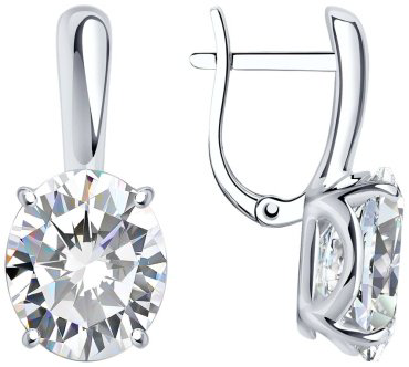 Серьги SOKOLOV 94022275 вес 5.98 г серебро, фианит купить,43092