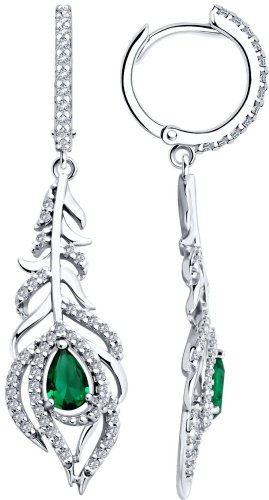 Серьги SOKOLOV 94026464 вес 5.65 г серебро, фианит купить,33620