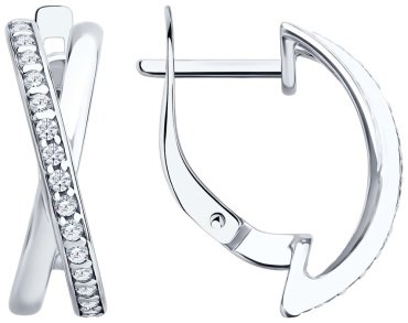 Серьги Diamant 94-120-00029-1 вес 2.608 г серебро, фианит купить,15865