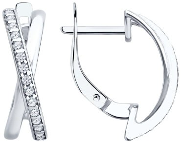 Серьги Diamant 94-120-00029-1 вес 2.608 г серебро, фианит купить,15865