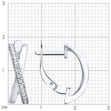 Серьги Diamant 94-120-00029-1 вес 2.608 г серебро, фианит купить,15865