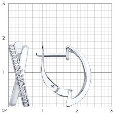 Серьги Diamant 94-120-00029-1 вес 2.608 г серебро, фианит купить,15865