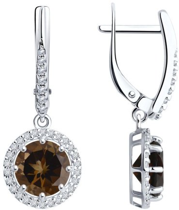 Серьги Diamant 94-321-02052-4 вес 3.59 г серебро, фианит купить,30780