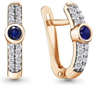 Серьги AQUAMARINE 48636АБ вес 1.84 г серебро, фианит купить,20500