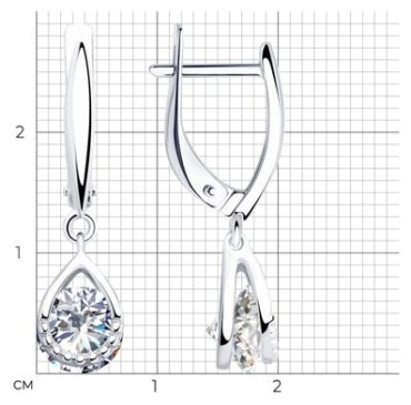 Серьги SOKOLOV 94023280 вес 3.59 г серебро, фианит купить,22949