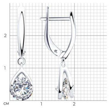 Серьги SOKOLOV 94023280 вес 3.59 г серебро, фианит купить,22949