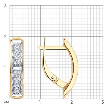 Серьги Diamant 93-120-01544-1 вес 3.06 г серебро, фианит купить,15416