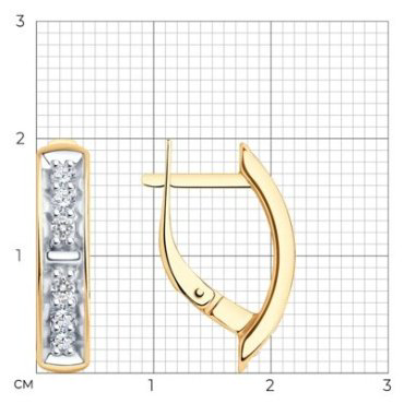 Серьги Diamant 93-120-01544-1 вес 3.06 г серебро, фианит купить,15416