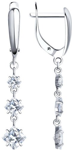 Серьги SOKOLOV 94022012 вес 2.62 г серебро, фианит купить,22000