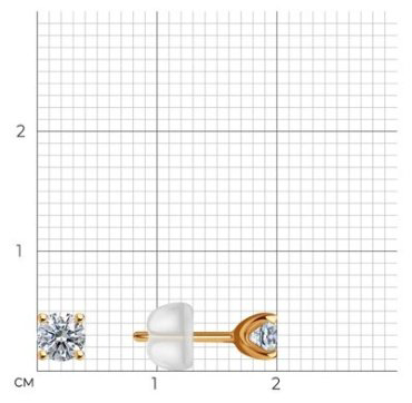 Пусеты SOKOLOV 0200103 вес 0.7 г золото, фианит купить,62000