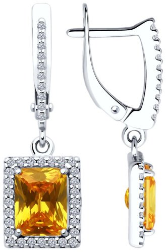 Серьги SOKOLOV 94026753 вес 3.89 г серебро, фианит купить,26999