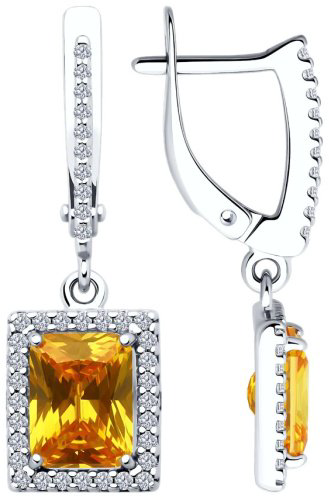 Серьги SOKOLOV 94026753 вес 3.89 г серебро, фианит купить,26999