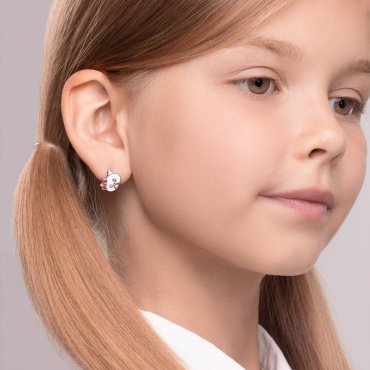 Серьги SOKOLOV 94022694 вес 2.28 г серебро, фианит, эмаль купить,16313