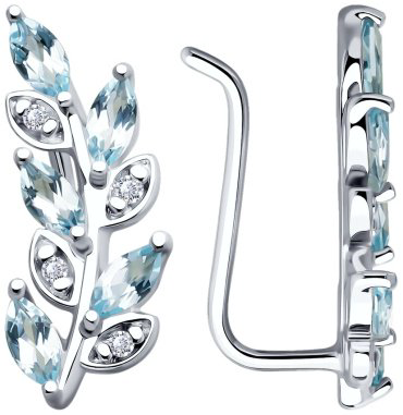 Серьги SOKOLOV 92023045 вес 1.62 г серебро, фианит купить,29754