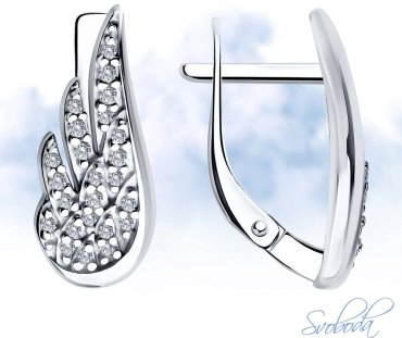 Серьги SOKOLOV 94026611 вес 3.12 г серебро, фианит купить,21546